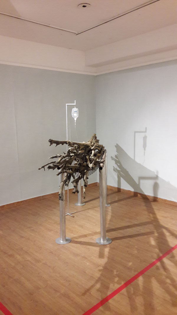 Still I love you 
Installation 
Wood, Iron, water 
60 x 84 x 96